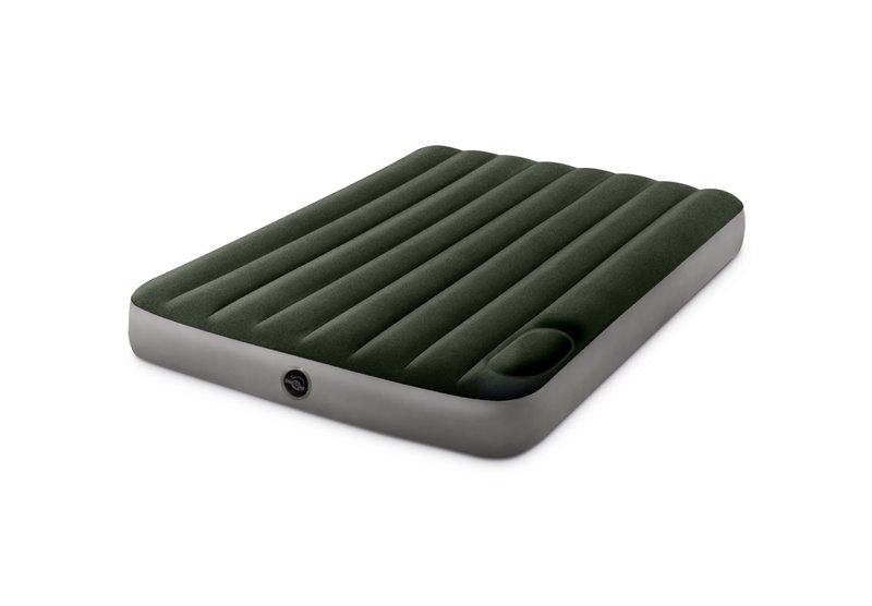 Надувной матрас intex full dura beam downy airbed with built in foot pump 64762