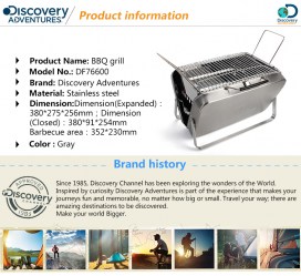 Discovery BBQ Gril na dřevěné uhlí v kufříku